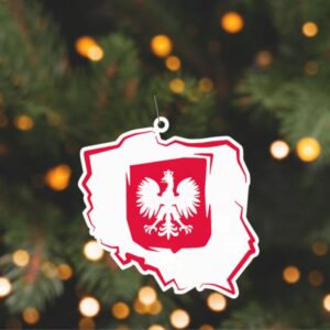 Polski orzel + PL mapka Ozdoba na Choinke - Polish Christmas ornament