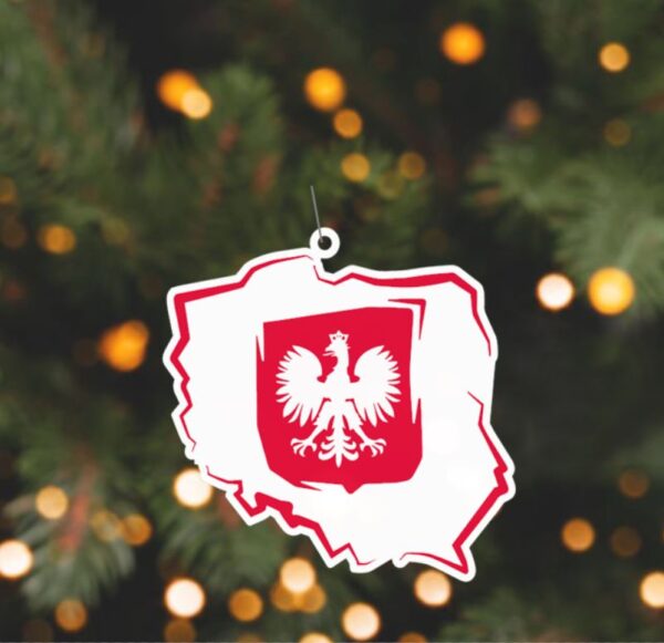 Polski orzel + PL mapka Ozdoba na Choinke - Polish Christmas ornament