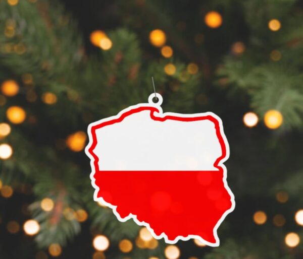Polska mapka Ozdoba na Choinke - Polish Christmas ornament