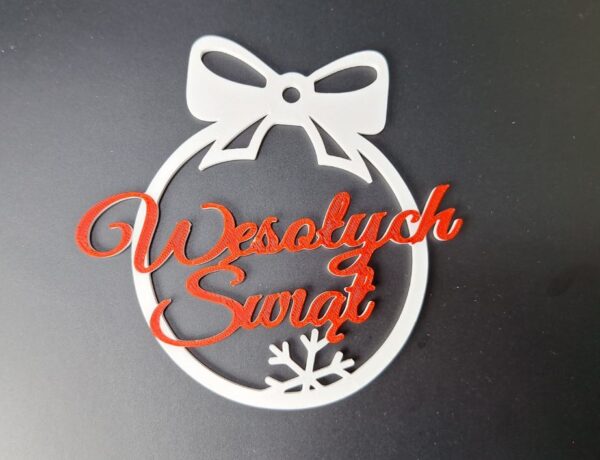 Wesolych Swiat Ozdoba na Choinke 2 - Polish Christmas ornament - Image 3